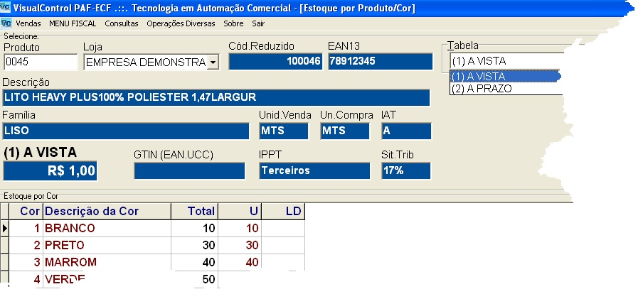 47 VisualControl PAF-ECF - Tecnologia em Automação Comercial Fig2: Consulta de Estoque Produto/Loja com seleção de preço. 3.