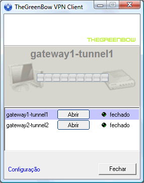 Painel de Conexão 26 5 Painel de Conexão 5.1 Base do Painel de Conexão O Painel de Conexão permite aos utilizadores abrir, fechar e obter uma clara informação sobre cada um dos túneis configurados.