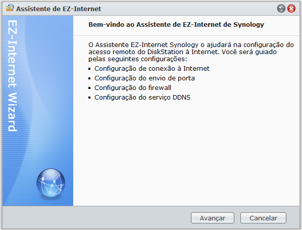 Capítulo Acesso ao DiskStation a partir da Capítulo 5: Internet 5 Você pode conectar com seu Synology DiskStation através da Internet, permitindo que seus serviços estejam acessíveis em qualquer