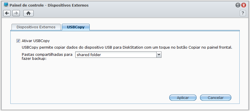 2 Vá para Menu principal > Painel de controle > Backup de rede > Time Backup, marque Habilitar serviço de backup de rede e depois clique em Aplicar.