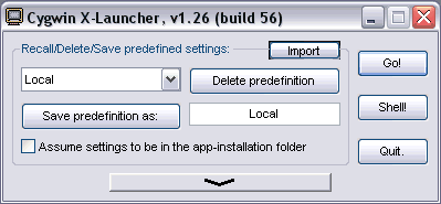 24 Anexo A Utilização do Cygwin Figura 4.12: Cygwin X-Launcher - Menu Principal 6. No separador Xwin, modificar o Display Number, ao qual se pretende conectar.