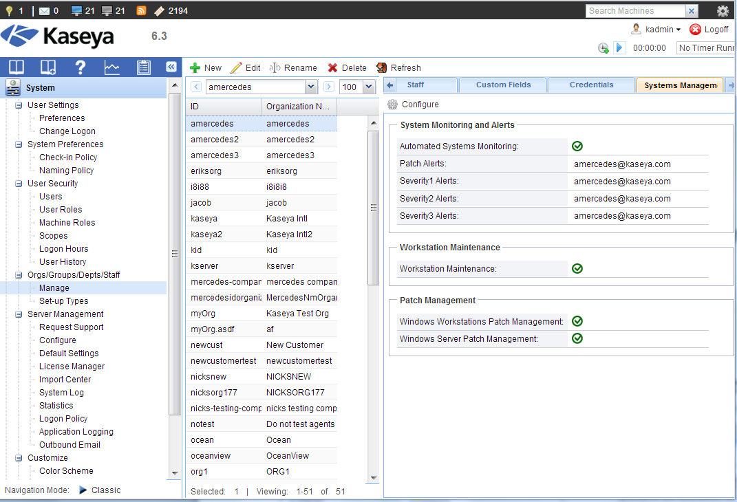 Configuração de gerenciamento de sistemas Confirmação na guia Gerenciamento do sistema Quando o assistente de configuração Systems Management Configuration for encerrado, poderá levar até cinco