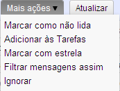 No Gmail uma opção apresentada na caixa de entrada é a de Configurações que aparece no lado direito da tela ao lado do seu endereço de e-mail.