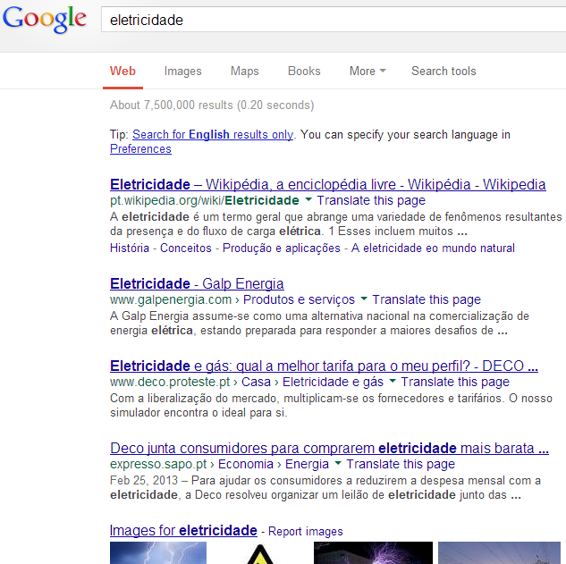 Google Keywords ELETRICIDADE ou ELECTRICIDADE?