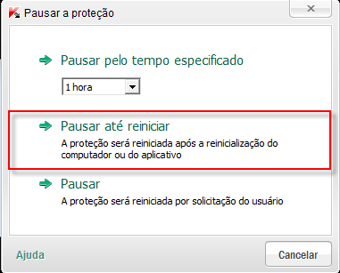 Kaspersky Próximo ao relógio do Windows clicar com o botão direito do mouse no ícone do