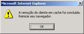 6. PROCEDIMENTOS PARA REMOÇÃO DO HOD 9.0.6B Passo 1: Abra o seu browser e digite: https://www7.receita.fazenda.gov.br/hod/hodremove.html e tecle ENTER. Aparecerá a janela abaixo. Clique em OK.