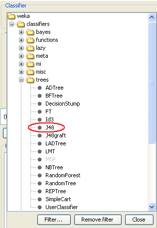 Weka em Ação (13/18) PASSO 5: Escolha do algoritmo de classificação.