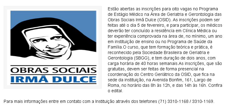 Data: 06/01/2014 Veículo: IBahia Link: http://glo.bo/1dtg4if Informações do Veículo: portal de notícias gerais de maior impacto da Bahia. Pertence a Rede Bahia.