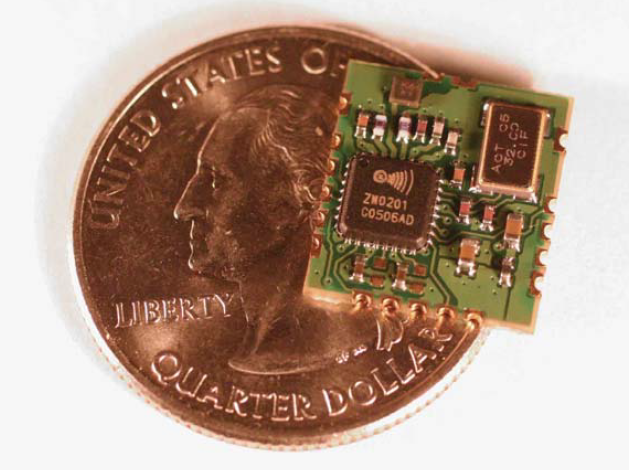 61 Figura 24 Tamanho do chipset Z-Wave comparado com uma moeda de um quarto de dólar.