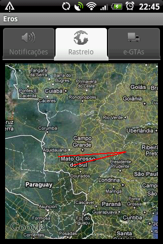 6.3. Software Mobile - Eros facom-ufms Figura 6.3: Tela de notificações. Anteriormente, foi citado que a plataforma e-sapi é capaz de gerar eletronicamente a Guia de Trânsito Animal (GTA).