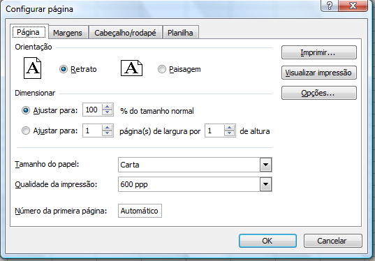 Figura 26 - Configurar página Através do menu Arquivo-Configurar página, aciona-se a caixa de diálogo.