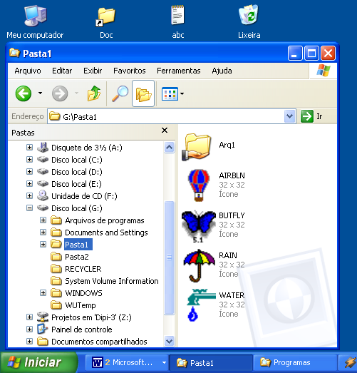 SISTEMA OPERACIONAL WINDOWS XP Instrução: As questões de números 3 a 7 referem-se ao sistema operacional Microsoft Windows XP, instalação para destros.