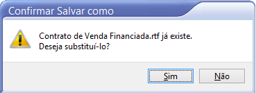 Clique em Salvar: Clique no botão Sim: Pronto, o seu arquivo com o modelo de contrato de venda está mesclado e salvo.