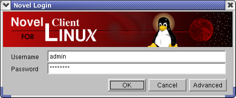 Ao usar clientes Linux, você pode utilizar o NovelClient (com um L