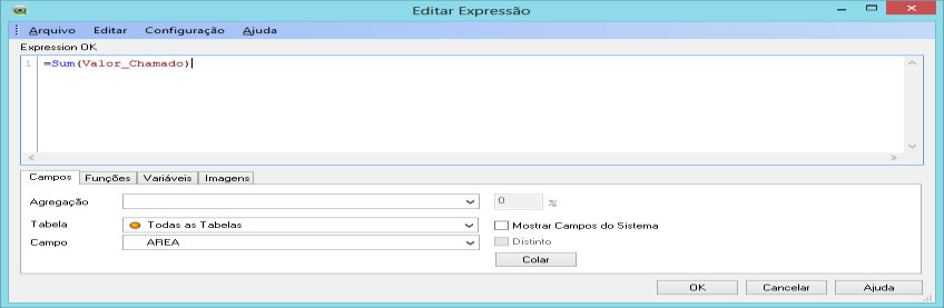 35 Figura 11 - Implementando expressão somatória valo do chamado.