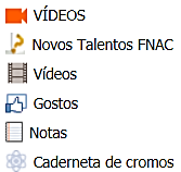 Figura 32 - Separadores da página Facebook FnacP Fonte: Facebook FnacP Tabela 13 Descrição separadores Facebook FnacP SEPARADOR Cronologia Sobre Fotos Eventos diários Passatempos Fnac Passatempo