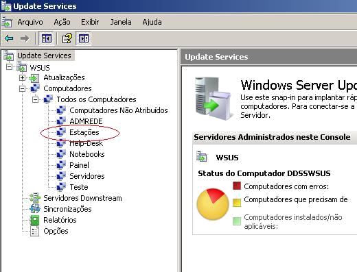 Aqui você define qual o nome do grupo que estes computadores serão adicionados de forma automática na console do WSUS.