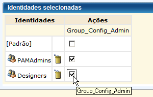 Personalizando o acesso do usuário com diretivas do CA EEM 3. Abra a diretiva Configuração do grupo. a. Clique em Configuração do grupo. b. Clique no link da diretiva Configuração do grupo PAM40. 4.