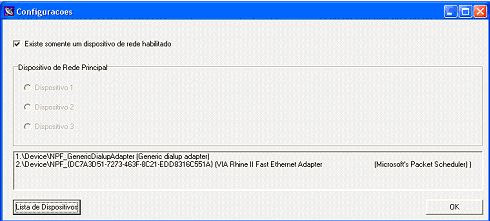 Figura 31 - Configuração da Aplicação Ao se iniciar a captura dos datagramas, a aplicação opera em segundo plano, alertando ao usuário através de uma janela pop-up quando ocorrer a captura de uma