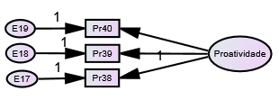112 Figura 10 - Modelo de mensuração da dimensão assunção de risco Fonte: Dados da pesquisa (2013) Dando sequência, foi avaliado o modelo proposto para a dimensão proatividade, conforme apresentado