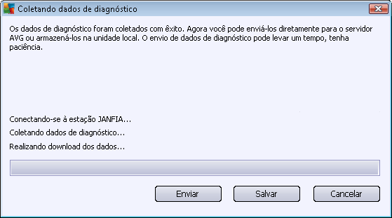 Clique no botão Avançar para iniciar o download dos dados de diagnóstico. Pode demorar um pouco para baixar todos os dados necessários, aguarde um momento.