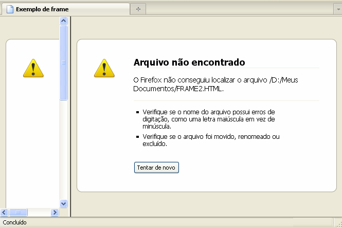 Uma documento HTML simples seria assim : <HTML> <HEAD> <TITLE>Página simples </TITLE> </HEAD> <BODY> Neste campo entram os comandos em geral </BODY> </HTML> Já um documento HTML que teria frames