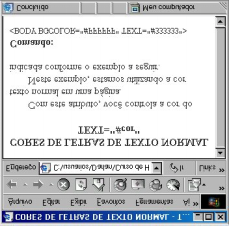 <body bgcolor="#ffffff" text="#333333"> <div align="center"> <h4>cores DE LETRAS DE TEXTO NORMAL<br> TEXT="#cor"</h4></div> Com este atributo, você controla a cor do texto normal em uma página.