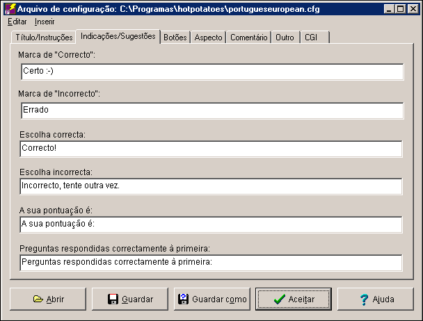 14 Quando tiver elaborado uma pergunta, para continuar o seu trabalho irá acrescentar novas perguntas clicando no botão Pergunta seguinte.