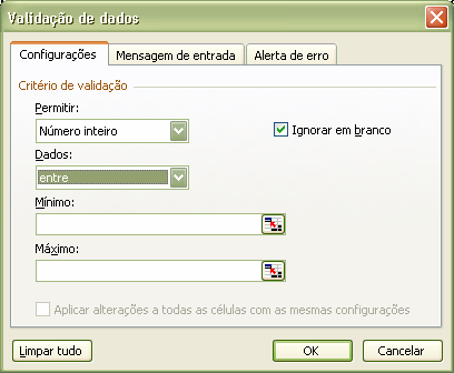 CAPÍTULO VI Tema: Organizando Dados Validar Dados A Validação de Dados permite que você determine condições para restringir os dados a serem digitados numa ou mais células.