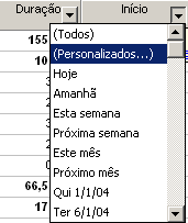 Fig 81. NOME DA TAREFA E AUTO-FILTRO ATIVADO Para ativar o Autofiltro basta: 1. Na barra de ferramentas de formatação clique no comando Autofiltro. 2.