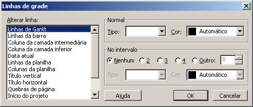 Barras: Personalizar a aparência de uma barra de Gantt individual na parte de gráfico de um modo de exibição Gant.