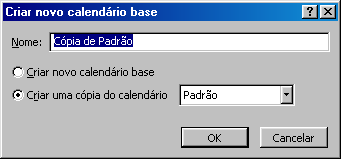 Fig 24. CAIXA DE DIALOGO ALTERAR PERÍODO ÚTIL Criar Novo Calendário Base É possível criar novos calendários base através do comando Novo na caixa de diálogo Alterar Período Útil.