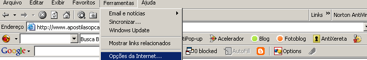 frequentemente. O Internet Explorer importa automaticamente todos os seus indicadores do Netscape. No menu Favoritos, clique na pastaindicadores importados para visualizá-los.