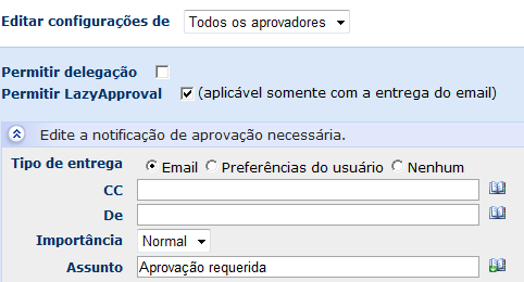 Quando o LazyApproval é usado, um acréscimo para o rodapé do modelo de email padrão é adicionado que explica como usar o LazyApproval.