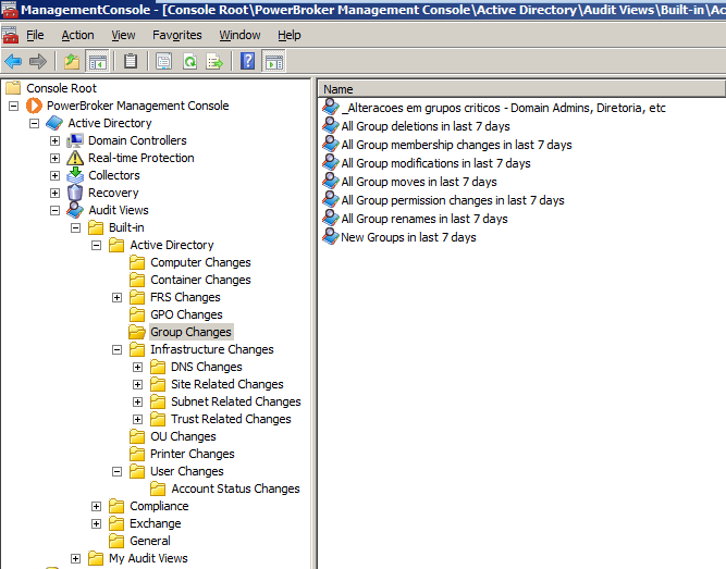 Monitore alterações no Active Directory User, Group, OU,