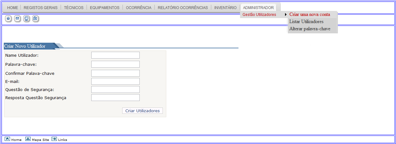 1.2.1.14 Criar nova conta A Interface 19 Possibilita criar um novo utilizador.