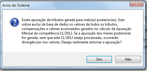 3.3. Folha já processada Se houve cálculo da folha mensal para o funcionário que será demitido, o sistema emitirá o alerta abaixo. Ao clicar em SIM, o cálculo da folha será estornado.