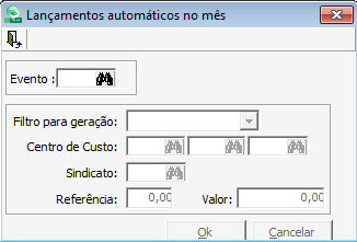 Variáveis/Manutenção Esse campo permite indicar o(s) evento(s) de variáveis que irão compor o cálculo mensal do funcionário na ocasião da competência setada, como por exemplo: Faltas, Horas extras,