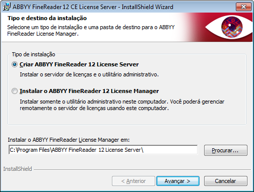 Etapa 1. Instalação administrativa Instalação do License Server e do License Manager 1. Coloque o disco de instalação na unidade de CD-ROM. O programa de instalação será iniciado automaticamente.