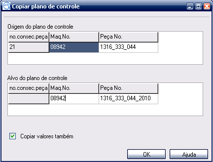 22 Q-DAS Database 2.2.9 Copiar Plano de Controle Botão direito do mouse sobre a peça respectiva abre um menu de contexto.