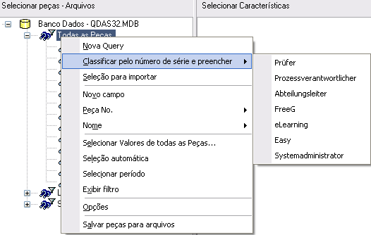 34 Q-DAS Database Se você aplicar vários filtros para o mesmo nível sucessivamente, você pode selecionar se você deseja substituir o filtro existente, ou se você quiser ligar os filtros usando uma