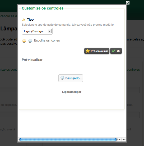 43 Figura 22 - Modal de customização do controle da ação do dispositivo 6.7.