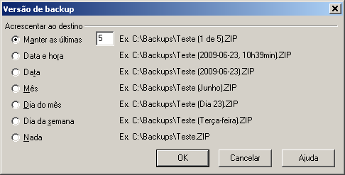 INTERFACE 41 - Somente uma vez: o backup será feito automaticamente somente na na Hora de disparo da Data de início (descritas acima).