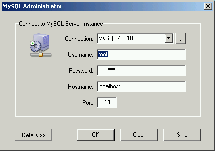 Caixa de Diálogo de Conexão 5.2. Modo Configure-service Normalmente, você usará o MySQL Administrator para conectar a um servidor MySQL em execução.