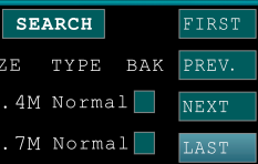 OTHER: Limpar todos os arquivos BACKUP: Depois de selecionar um arquivo (s), clique para começar a copiar os dados para uma unidade flash USB (não incluído BACKUP Use a lista de arquivos sub-menu