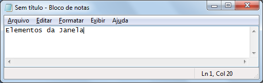 Elementos da Janela As janelas, quadros na área de trabalho, exibem o conteúdo dos arquivos e programas.