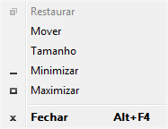 Menu Suspenso de Controle ou Menu de Controle: Localizado no canto superior esquerdo.