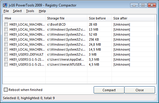 O Compactador do Registo Imagem 33.