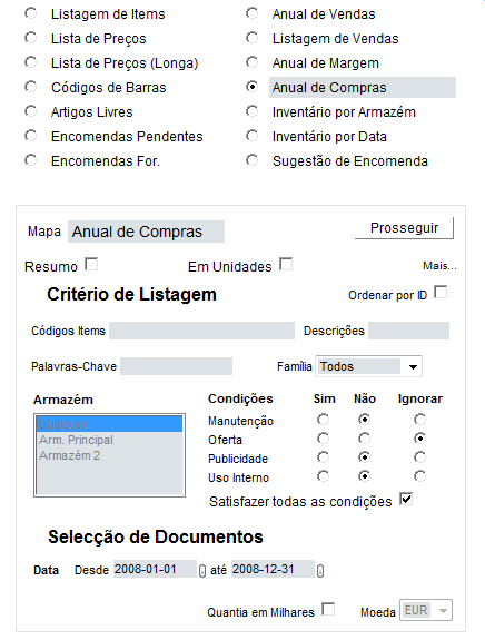 Área Comercial Modular Integrada Mapas e Listagens Segmentadas Múltiplos critérios para filtragem dos artigos a tratar em mapas e listagens permitem uma segmentação apropriada para análise e controlo