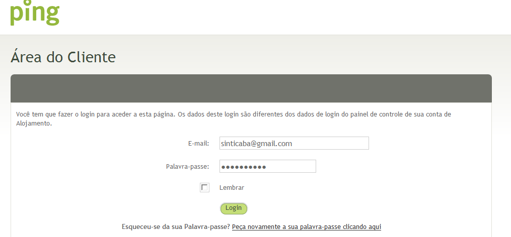 Na Área de Cliente poderá ver e atualizar os dados, ver detalhes do plano de